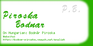 piroska bodnar business card