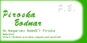 piroska bodnar business card